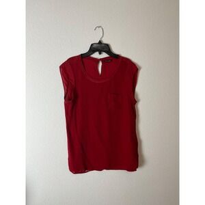 Massimo Dutti Crimson Red Silk Top 10